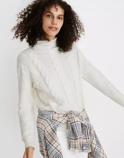 Grenville Cableknit Mockneck Sweater | Madewell