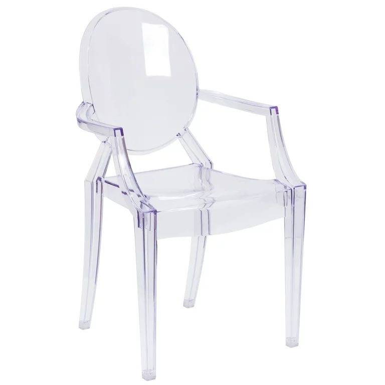 Flash Furniture Ghost Chair with Arms in Transparent Crystal - Walmart.com | Walmart (US)