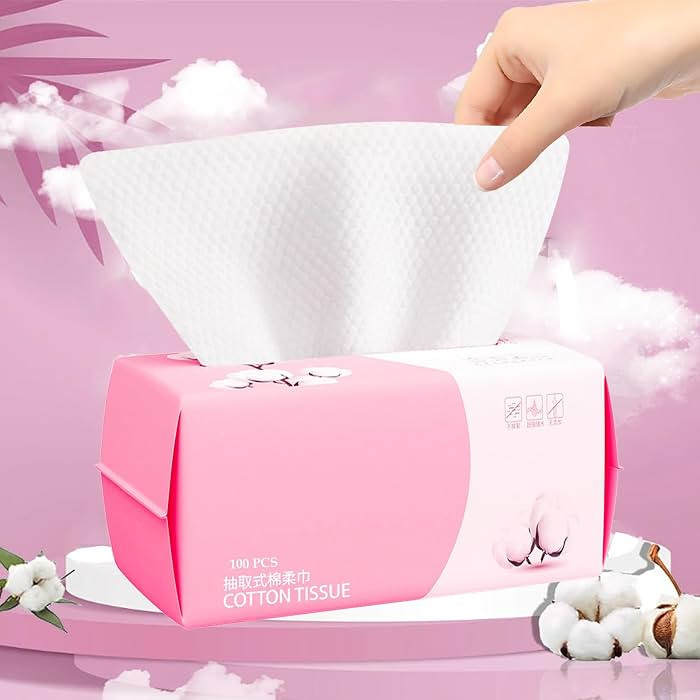 Disposable Face Towel 100 Count for Washing Soft Cotton Dry Wipes Facial Cloths Towelettes for Wa... | Amazon (US)