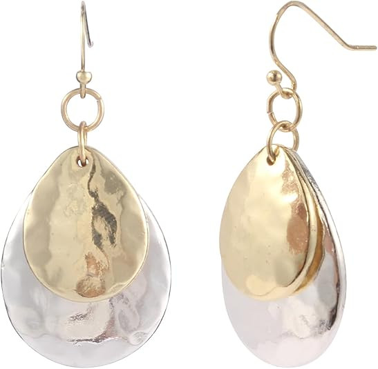 Gold and Silver Mixed Metal Earrings for Women Dangling Vintage Two Tone Boho Small Dangle Earrin... | Amazon (US)