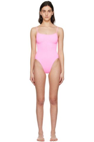 Pink Pamela One-Piece Swimsuit | SSENSE