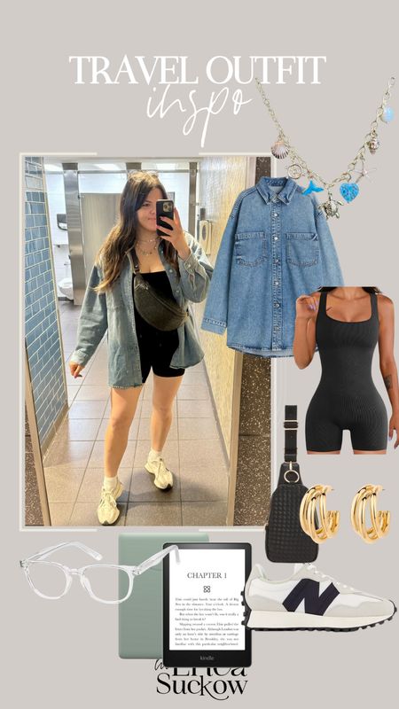 Midsize travel outfit, midsize airport outfit. See what you want about a jumpsuit but I love traveling in them. 

Airport outfit, travel outfit, summer outfit, oversized denim shirt jacket 

#LTKfindsunder50 #LTKtravel #LTKmidsize