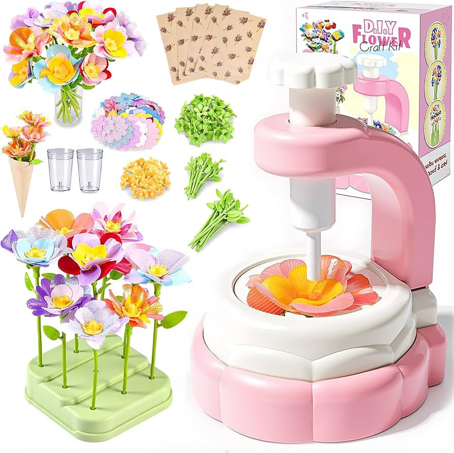 Elunpoe Fabric Flower Bouquets Toys, DIY Flower Power Craft Kit for Girls - Make Pretty Pastel Fa... | Amazon (US)