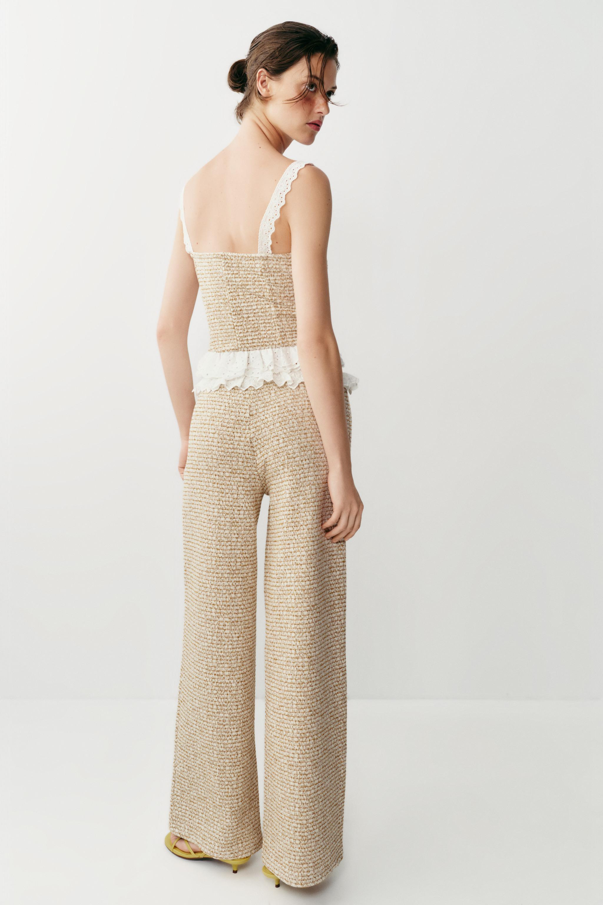 RUFFLED TEXTURED TROUSERS | Zara UK