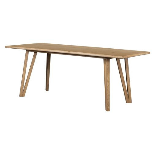 Aliza Oak Dining Table - Whitewash | Dinner Table, Family Table - Brown | One Kings Lane