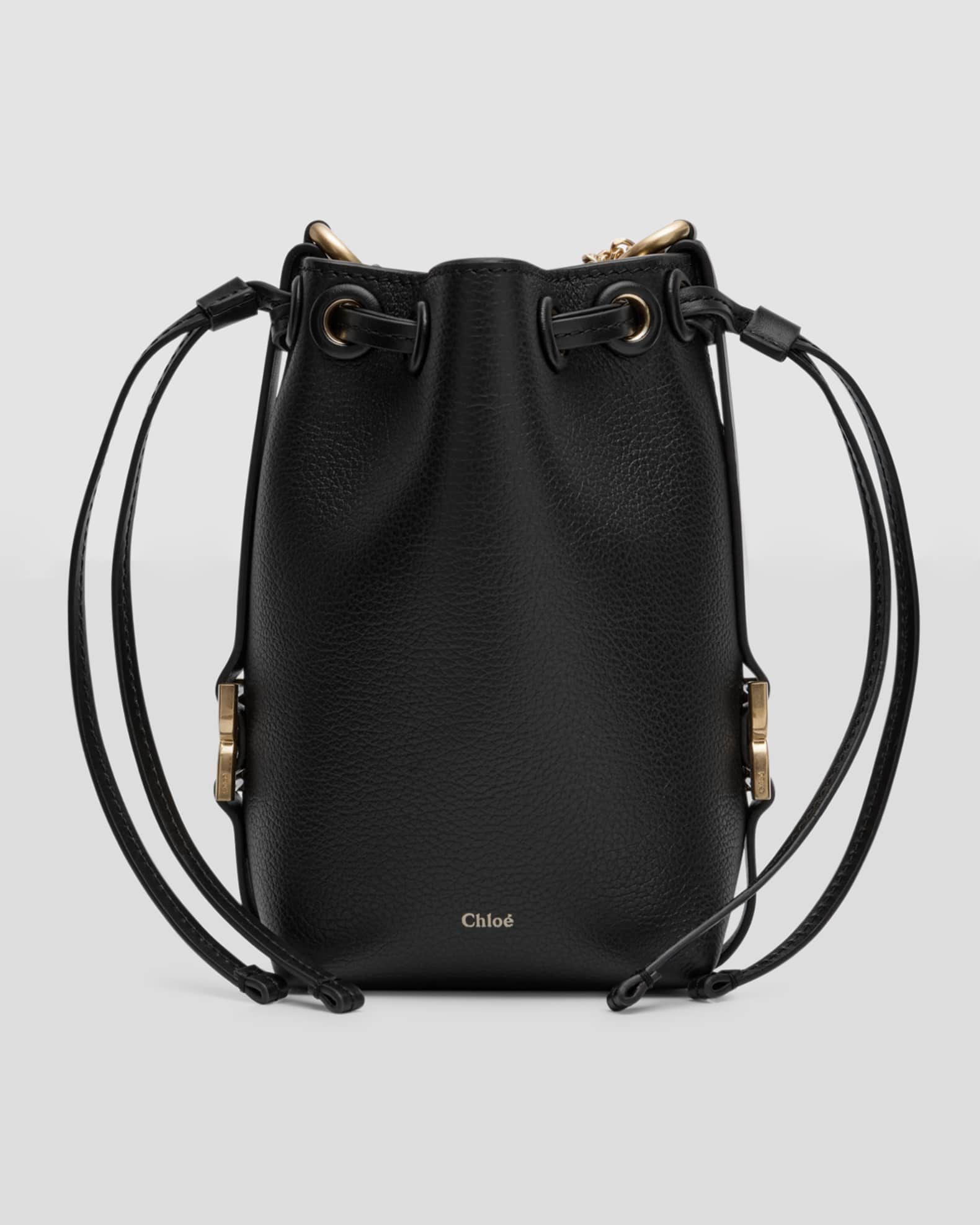 Chloe Marcie Micro Bucket Bag in Leather with Chain Strap | Neiman Marcus