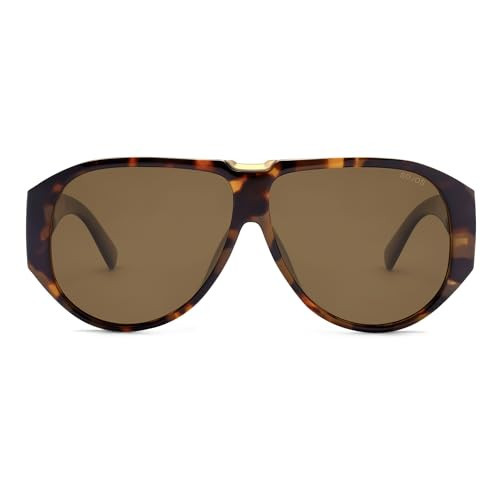 SOJOS Oversized Aviator Sunglasses Polarized Womens Mens Retro Trendy Vintage Big Square Shield SJ2392 Tortoise Frame Brown Lens | Amazon (US)