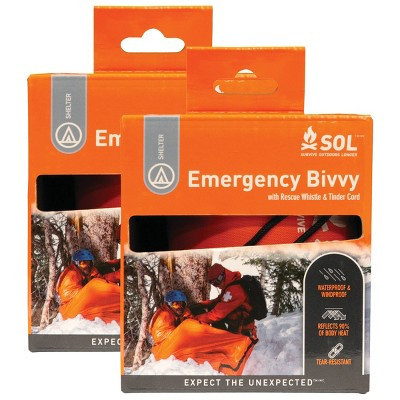 Survive Outdoors Longer Emergency Bivvy with Rescue Whistle 2pk - Orange | Target