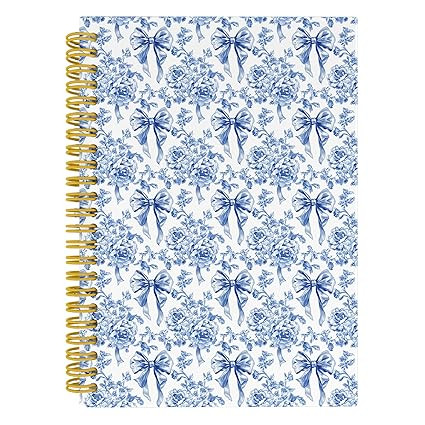 Nipil Blue and White Chinoiserie Floral Bow Notebook Journal, Coquette Preppy Blue Bow Notebooks ... | Amazon (US)