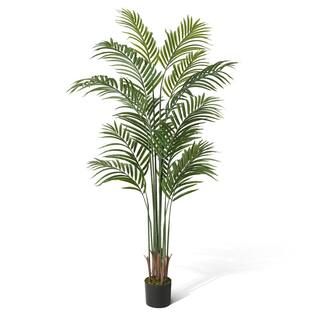 Fencer Wire 5 ft. Green Artificial Palm Tree, Faux Dypsis Lutescens Plant in Pot with Dried Moss | The Home Depot