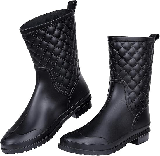 Women's Mid Calf Rain Boots Waterproof Lightweight Garden Shoes | Amazon (US)