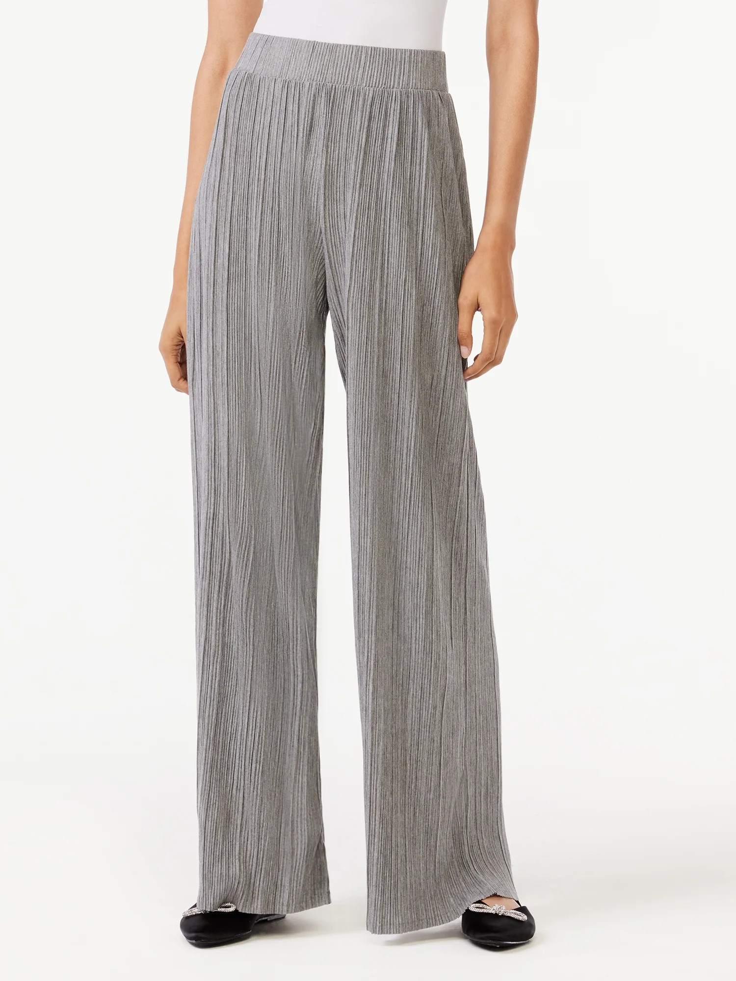 Scoop Women's Crinkle Wide Leg Pants | Walmart (US)