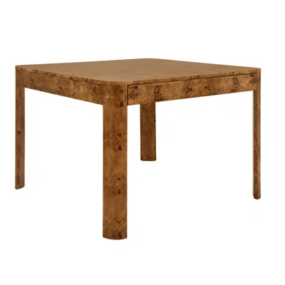 Square Two Drawer Curved Corner Game Table In Dark Burl Wood | Wayfair North America