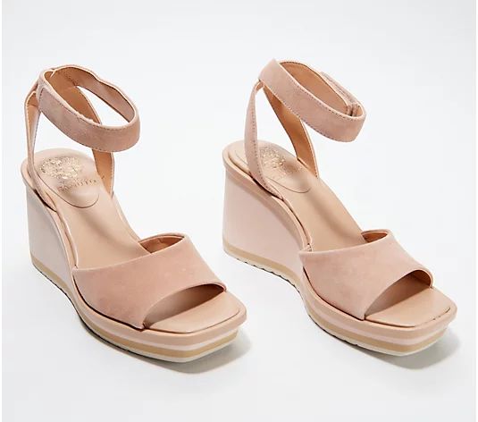 Vince Camuto Leather or Suede Wedges - Baminda - QVC.com | QVC