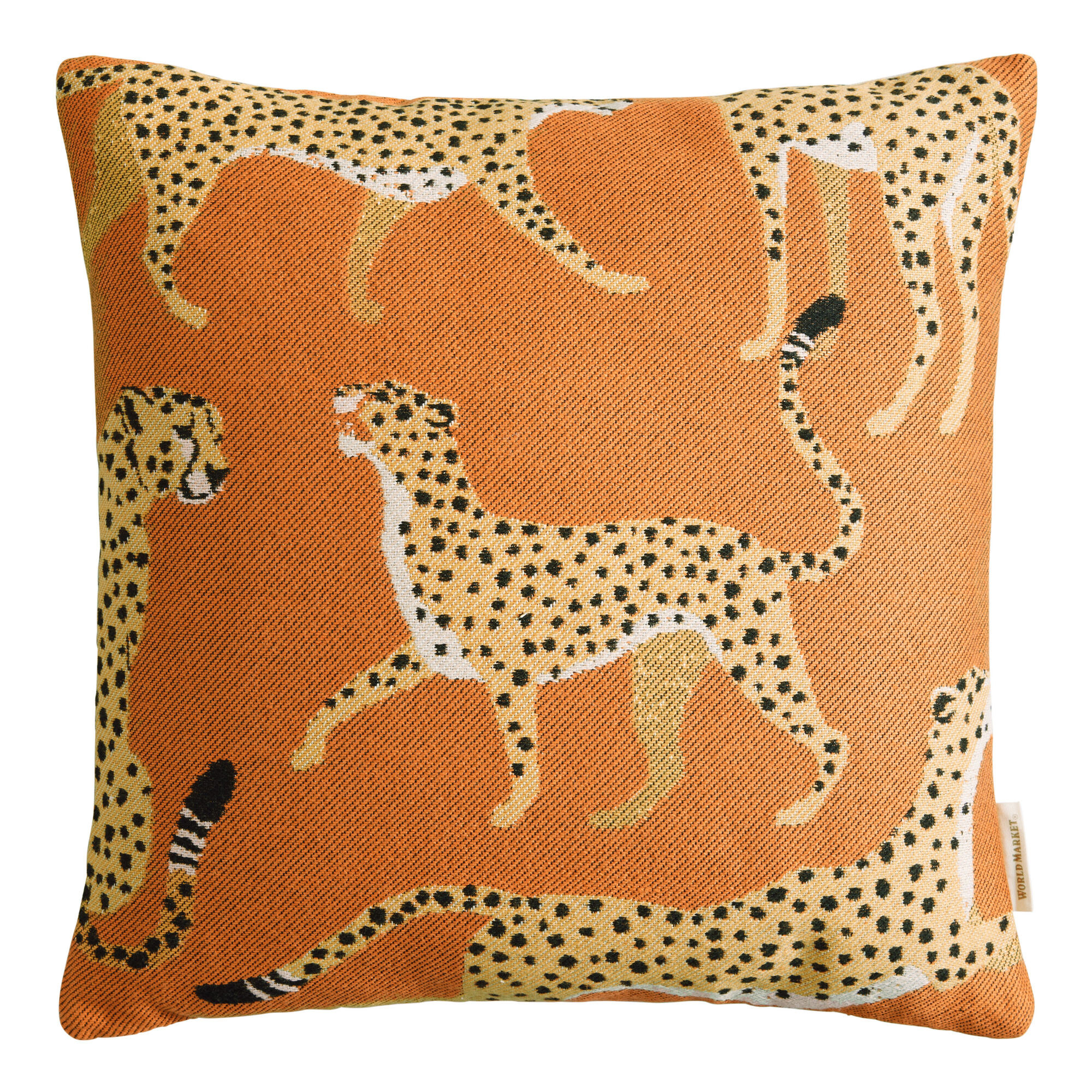 Orange Cheetahs Indoor Outdoor Throw Pillow | World Market