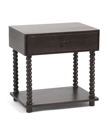 26X18X26 Tabitha Solid Wood Nightstand Table | TJ Maxx