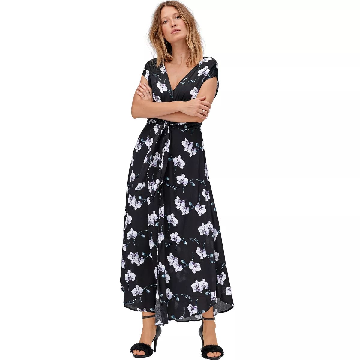ellos Women's Plus Size Tie-Front Maxi Dress | Target