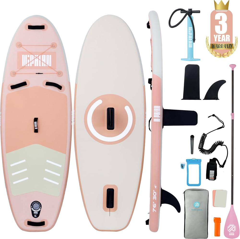 Niphean Inflatable Stand Up Paddle Board with SUP Accessories, Anti-Slip EVA Deck, 10\u20196\u201... | Amazon (US)