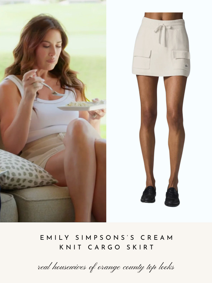 Emily Simpson's Cream Knit Cargo Skirt 

 