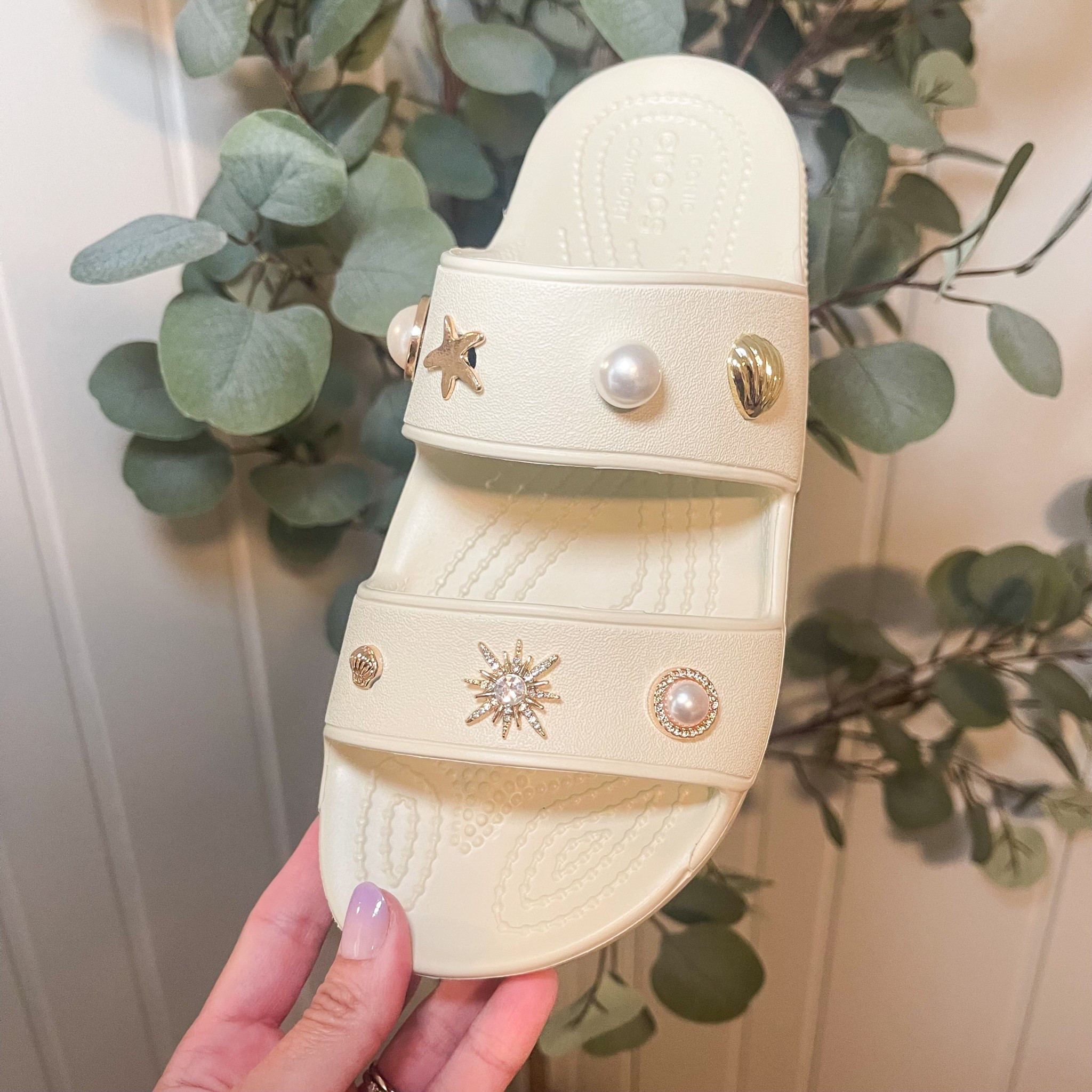 Wanted Crocs without giving I’m wearing Crocs so found some online inspo and added charms to make the perfect pair of sandals for summer. They are SO comfy!!

#crocs
#sandals
#amazonfinds
#summerstyle

#LTKStyleTip #LTKShoeCrush