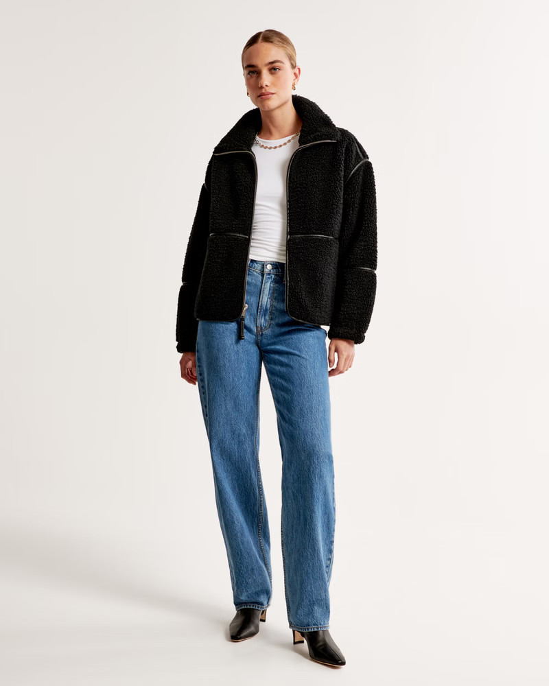 Sherpa Mockneck Full-Zip | Abercrombie & Fitch (US)