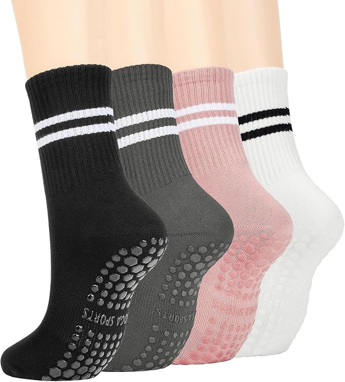 American Trends Pilates Socks with Grips for Women Yoga Socks Barre Socks Non Slip Socks | Amazon (US)