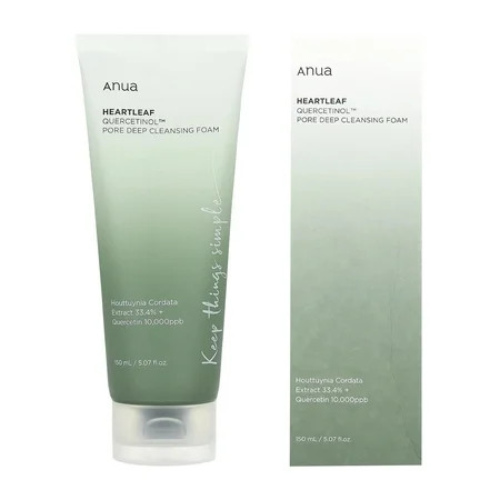 Anua Heartleaf LHA Cleansing Foam Foaming Facial Cleanser Cleansing Oil Cleansing Foam Gentle Exfoliator for Smooth Skin Texture 5.07 Fl Oz (150ml) | Walmart (US)