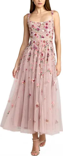 Mac Duggal Sleeveless Hand Beaded Scoop Neck Midi Dress | Nordstrom | Nordstrom