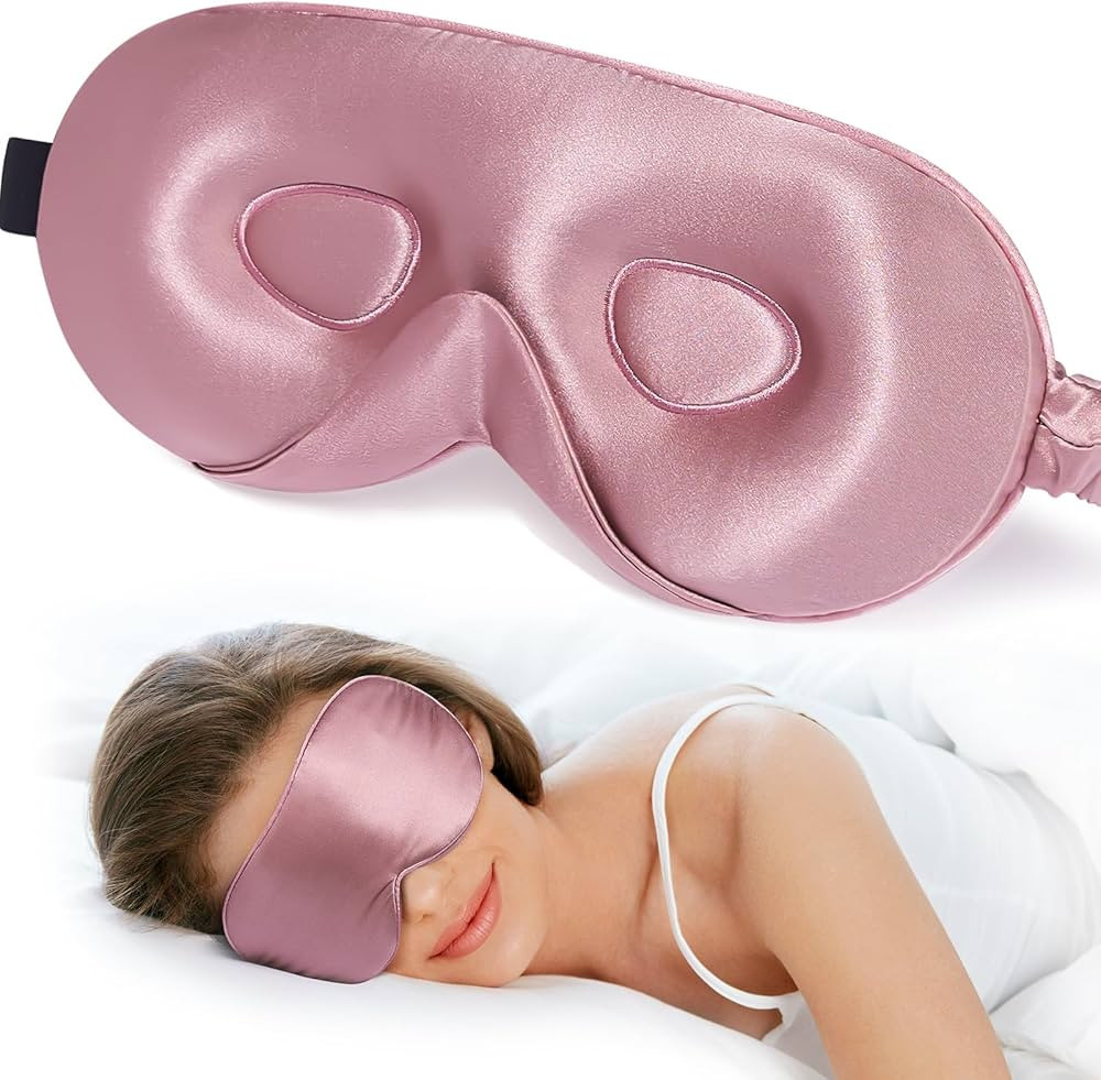 LitBear 100% 22 Momme Mulberry Silk Sleep Mask - 3D Contoured Eye Mask for Men Women, Soft Breath... | Amazon (US)