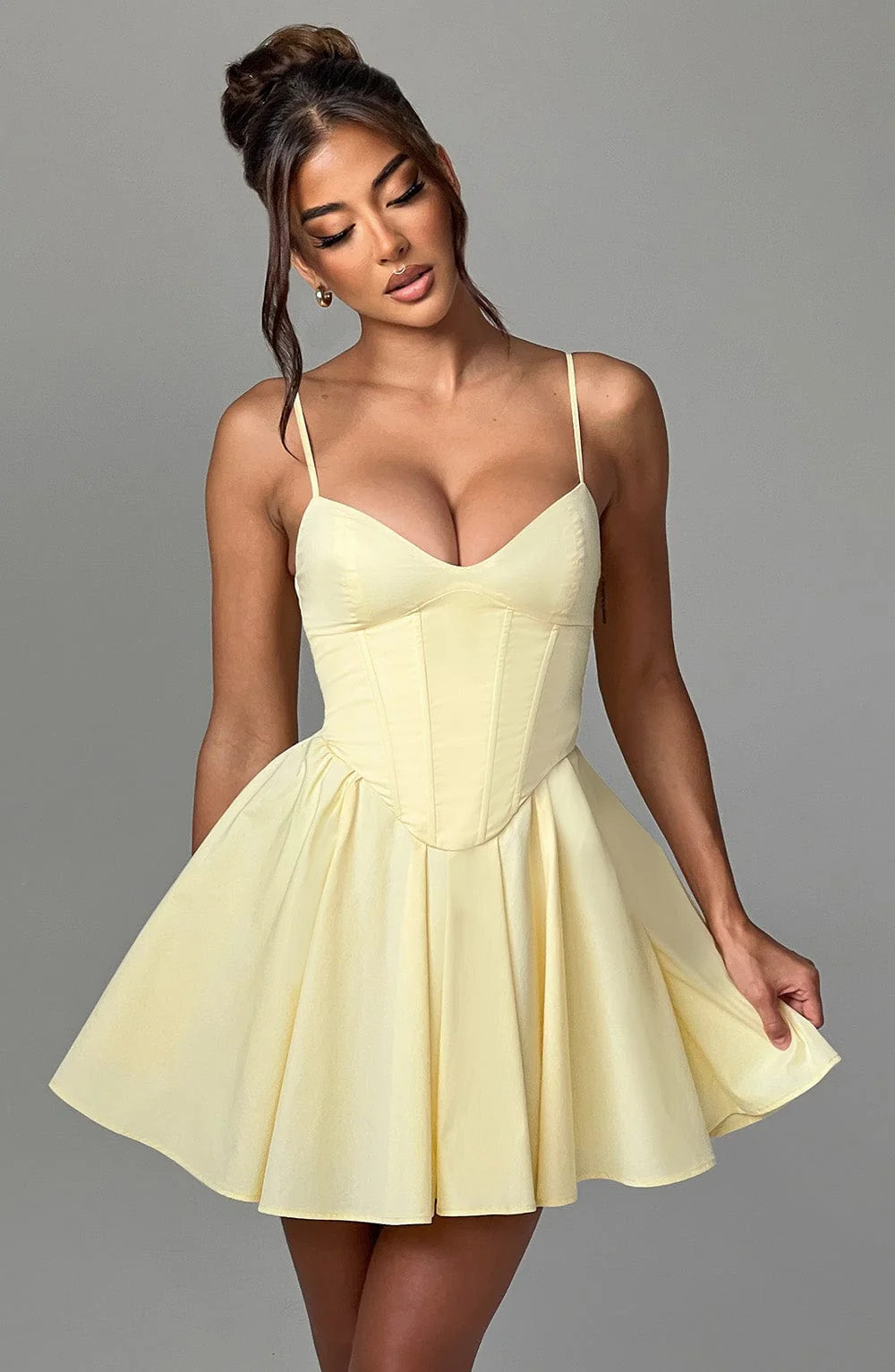 Analeigh Mini Dress - Lemon | Babyboo (global)