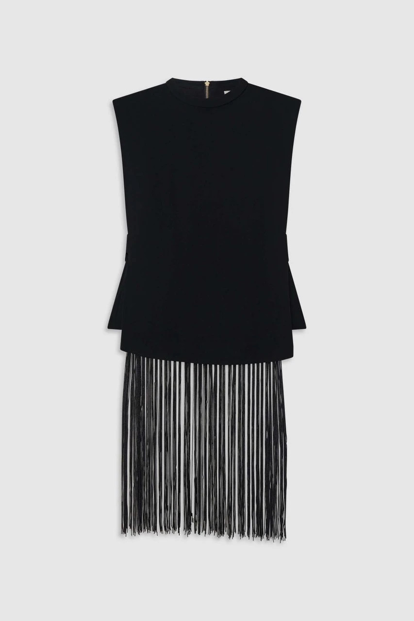 Fringe Detail Top Black | Oroton