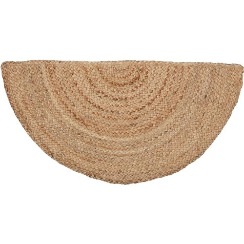 VHC Brands Natural Jute Rug Country Farmhouse Entryway or Kitchen Small Welcome Mat Half Circle 16.5x33 | Amazon (US)