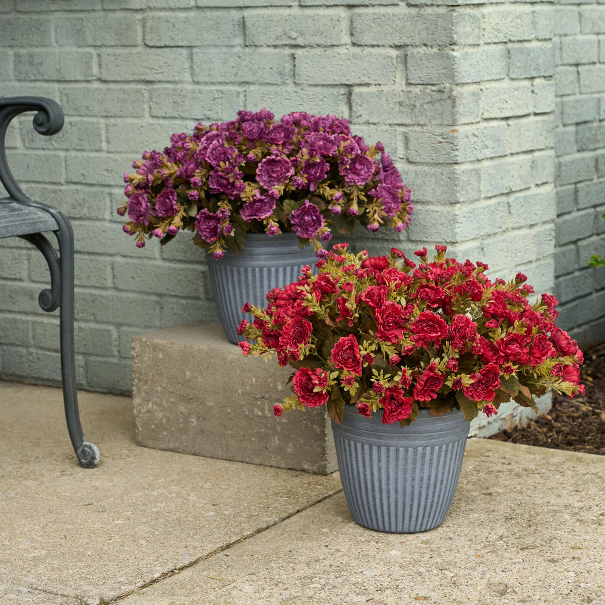 Faux Autumn Mum Bush Foliage Outdoor Fall Arrangement Urn Filler - Available in 2 Colors | Darby Creek Trading