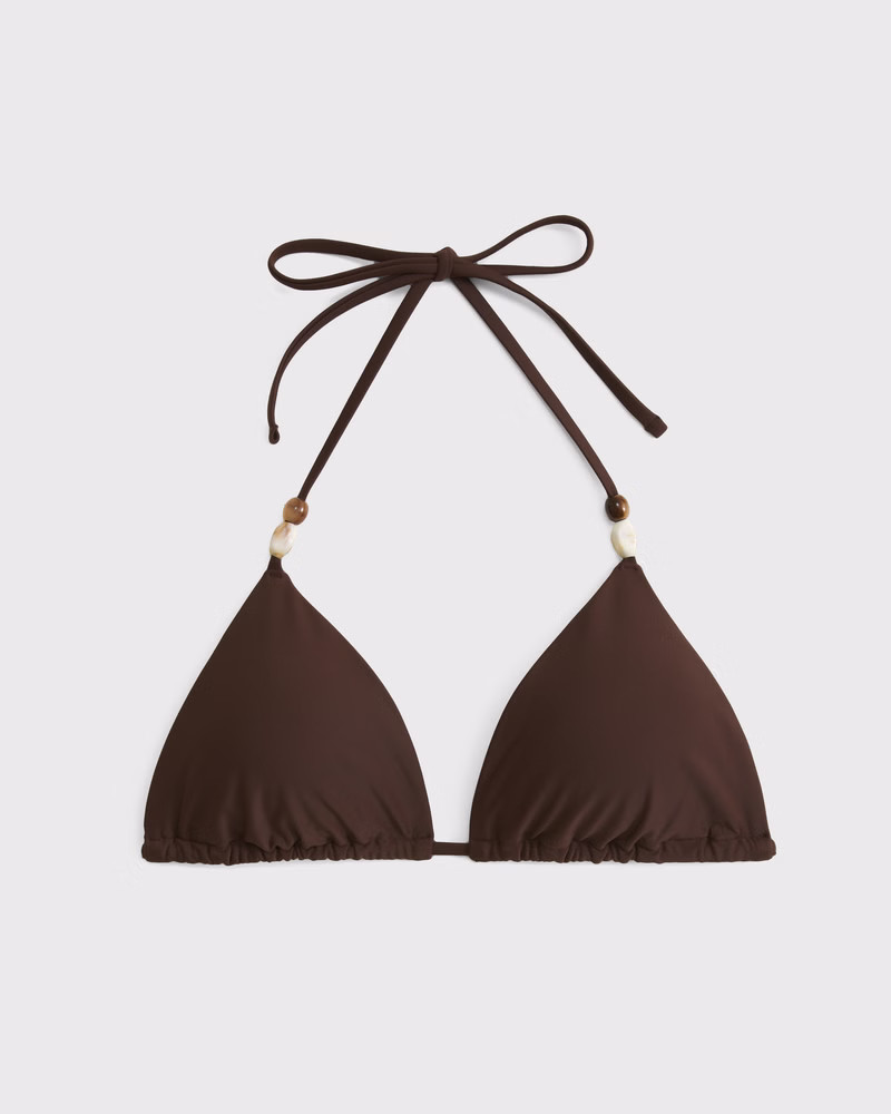 Women's Beaded Halter String Triangle Bikini Top | Women's Swimwear | Abercrombie.com | Abercrombie & Fitch (US)