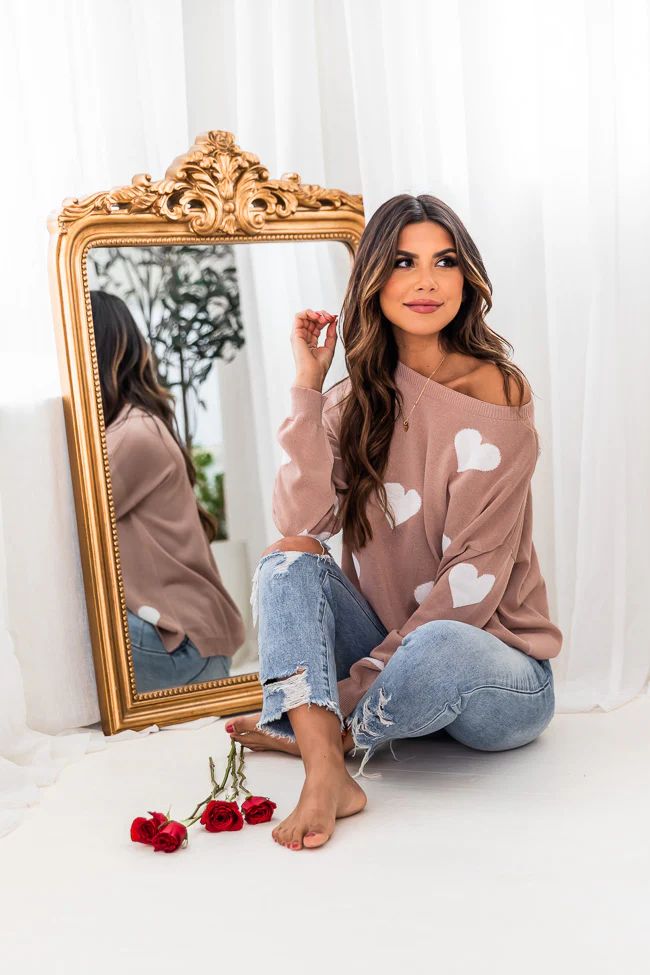 Heart Full Of Love Mauve Sweater | The Pink Lily Boutique