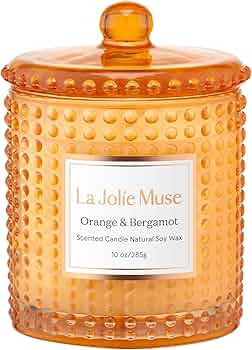LA JOLIE MUSE Orange Bergamot Scented Candle, Orange Candles for Home Scented, Citrus Candle, Nat... | Amazon (US)