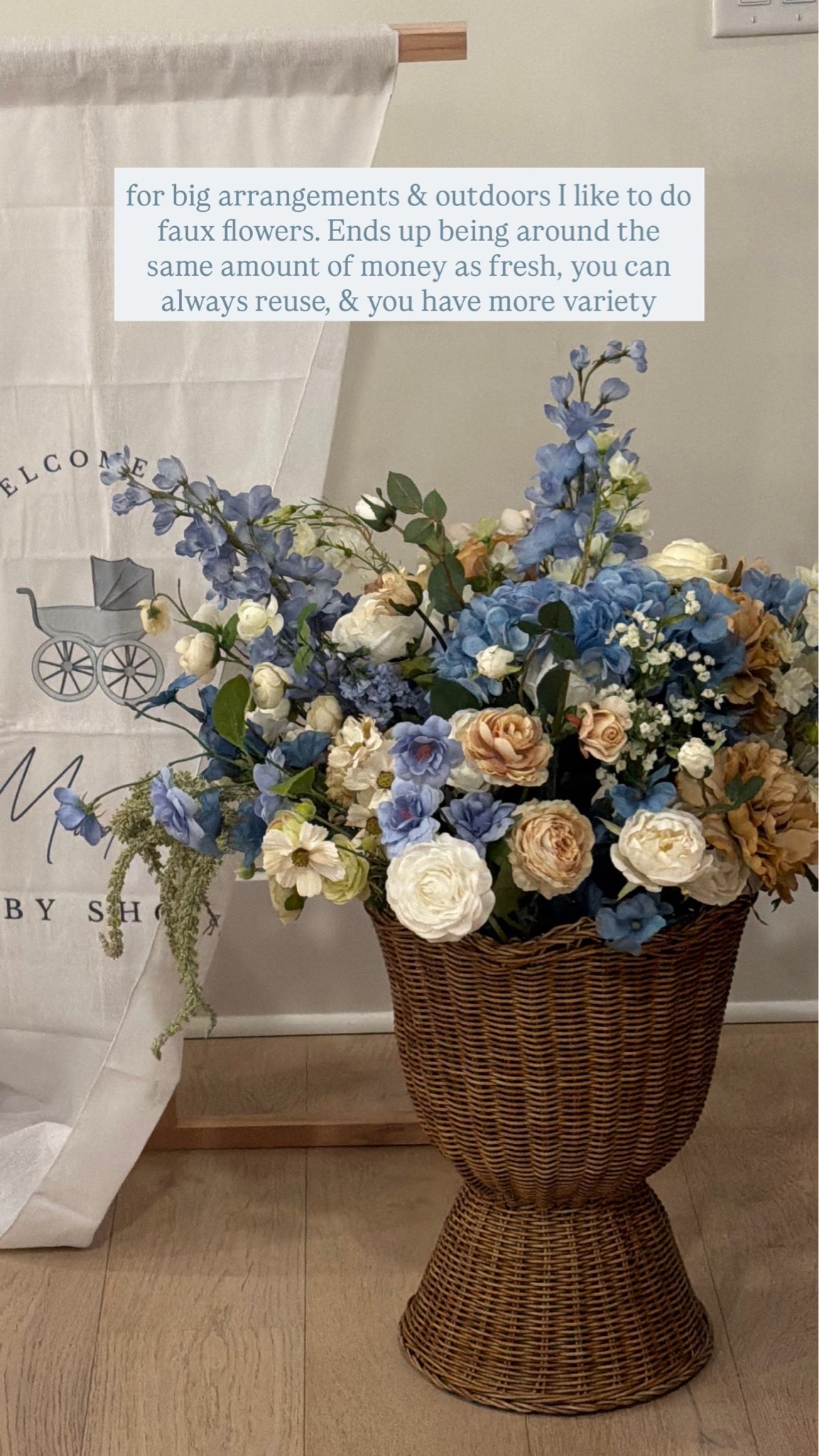 Faux flower arrangement