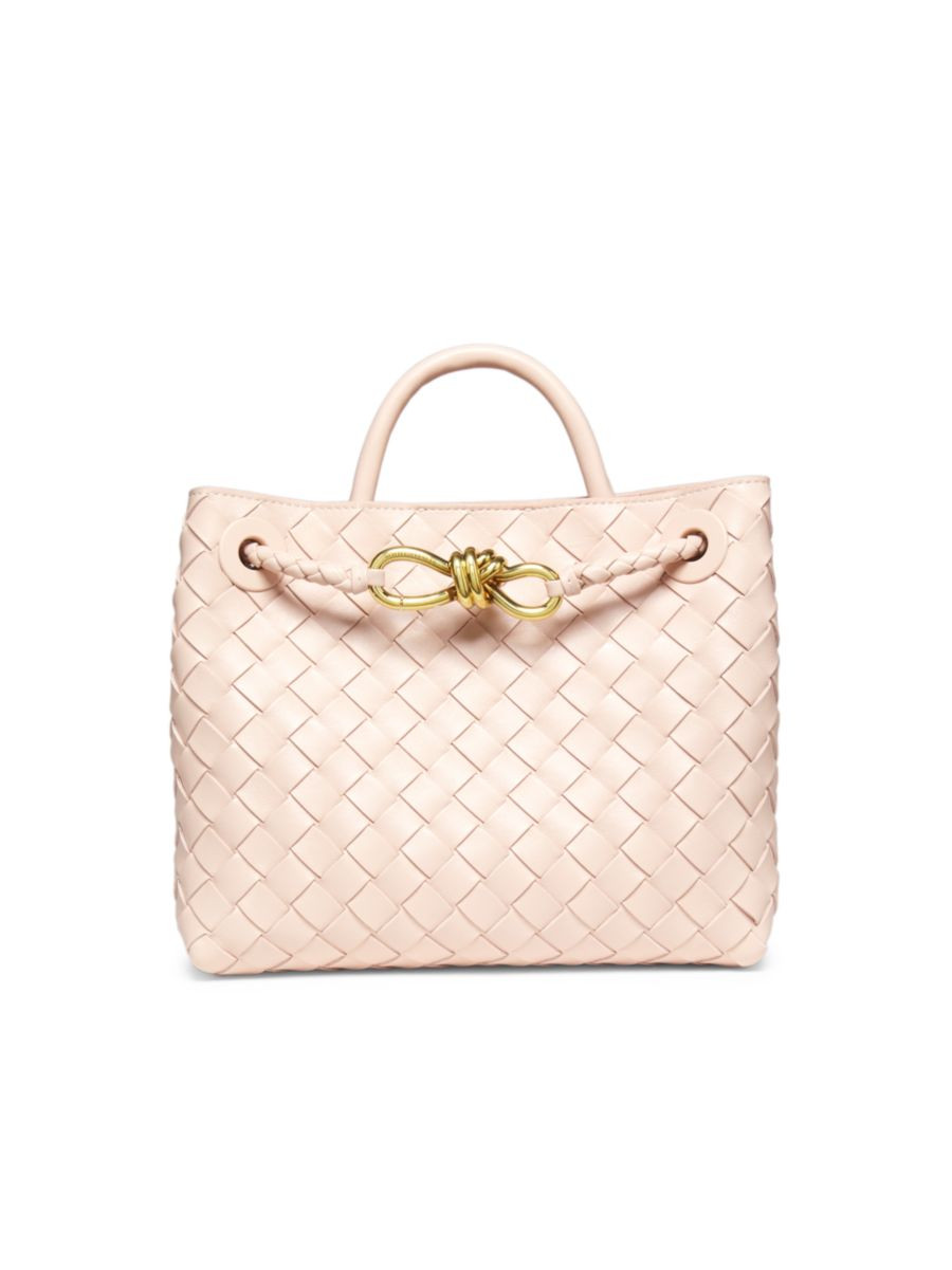 Small Andiamo Intrecciato Leather Top-Handle Bag | Saks Fifth Avenue