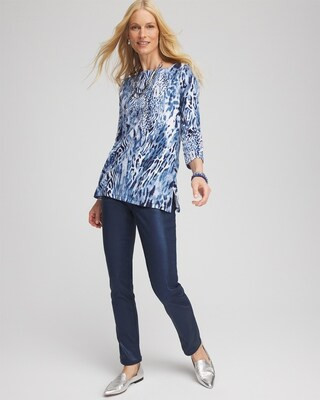 Girlfriend Coated Animal Print Jeans | Chico's