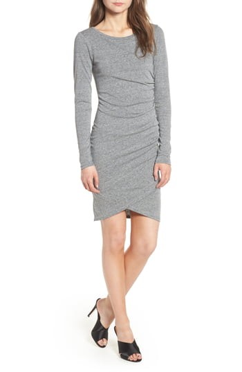 Women's Leith Ruched Long Sleeve Dress, Size X-Small - Grey | Nordstrom