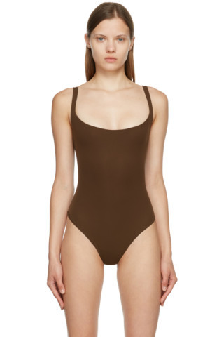 Brown Fits Everybody Square Neck Bodysuit | SSENSE