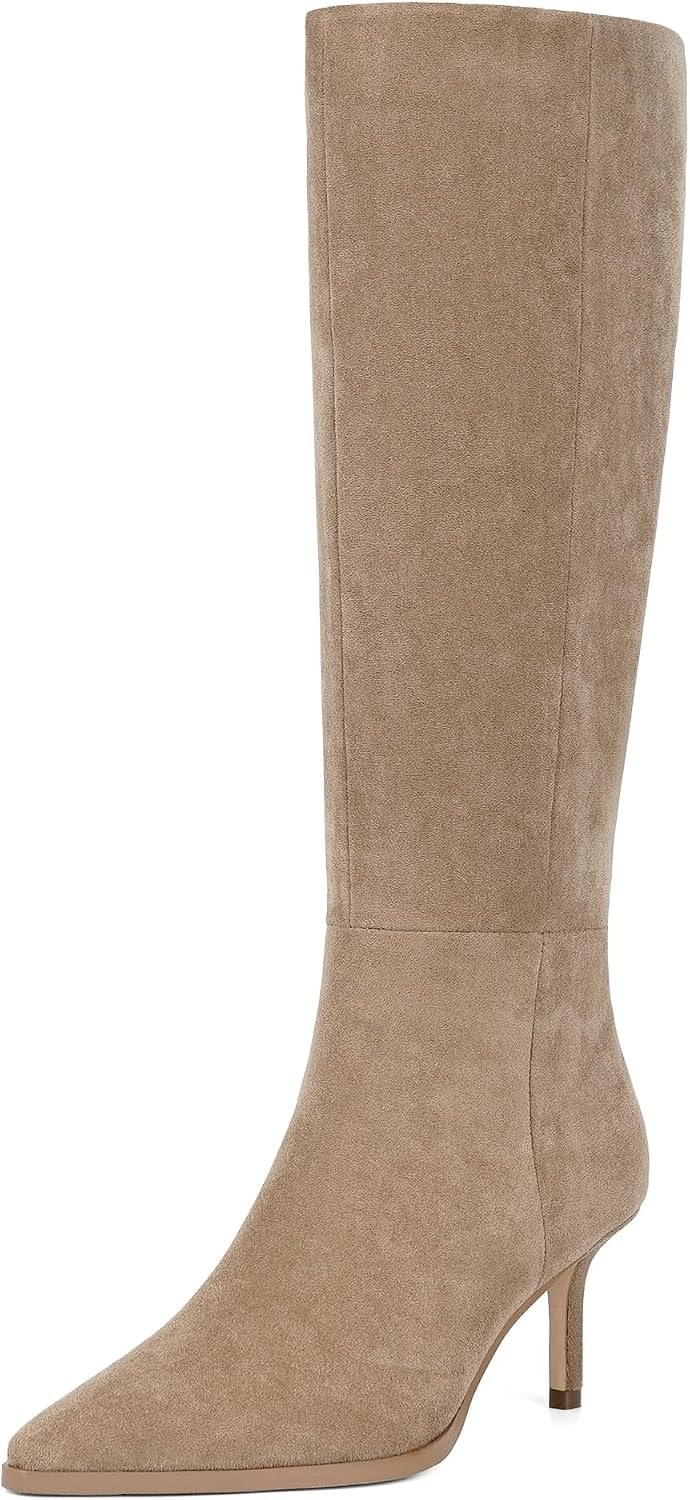 Modatope Knee High Boots for Women Pointed Toe Stiletto Heel Side Zipper | Amazon (US)