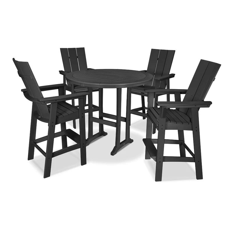 Modern Curveback Adirondack 5-Piece Nautical Trestle Bar Set | Wayfair North America