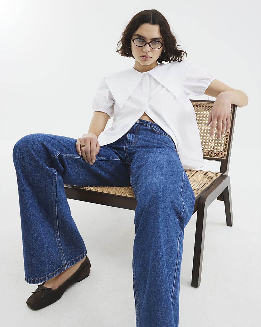 White Short Sleeve Collared Shirt | River Island UK & IE