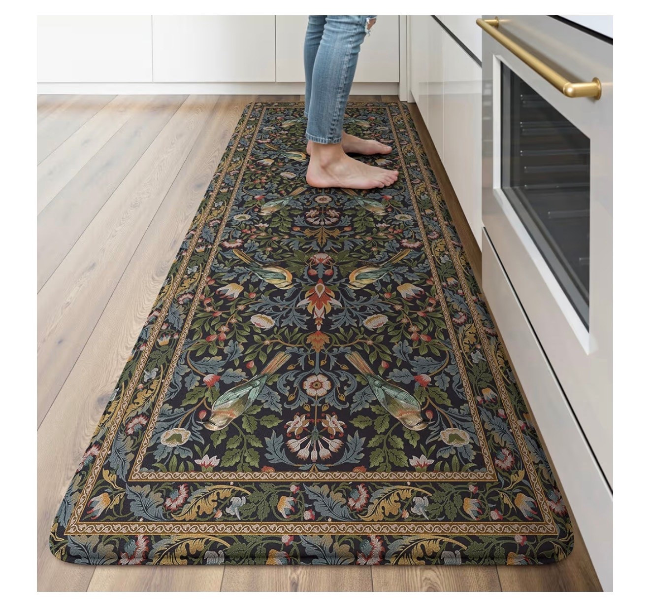 KIMODE Kitchen Mats Cushioned Antigue,Vintage Boho Floral Bird Kitchen Rugs Runner Non Slip,Wide Long Memory Foam Kitchen Floor Mat for Laundry Sink Office Home,Navy Blue Green

#LTKStyleTip #LTKParties #LTKHoliday