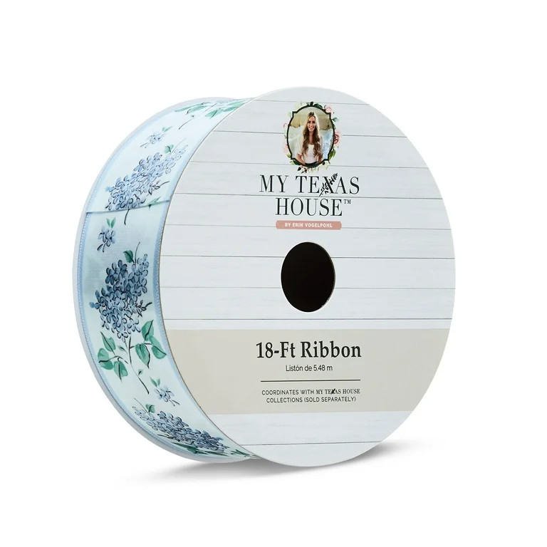My Texas House Blue Floral Easter Single Face Ribbon, 18 ft | Walmart (US)