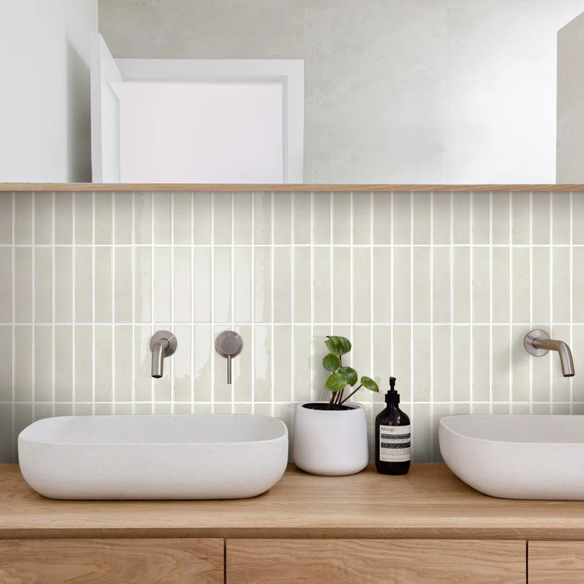 10-Piece 3D Peel and Stick Tile Backsplash, 12"x12" Glossy Self-Adhesive Wall Tiles for Kitchen &... | Wayfair North America