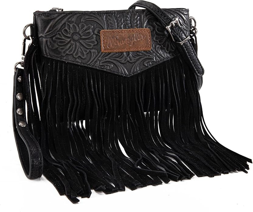Wrangler Crossbody Small Purse for Women Wristlet Fringe Bag Western Purse | Amazon (US)