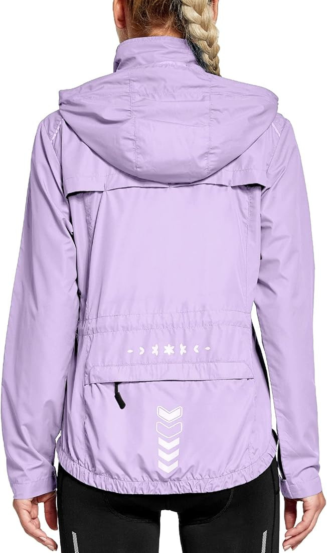 FitsT4 Women's Cycling Running Jackets Lightweight Windproof Bike Windbreaker Reflective with Hoo... | Amazon (US)