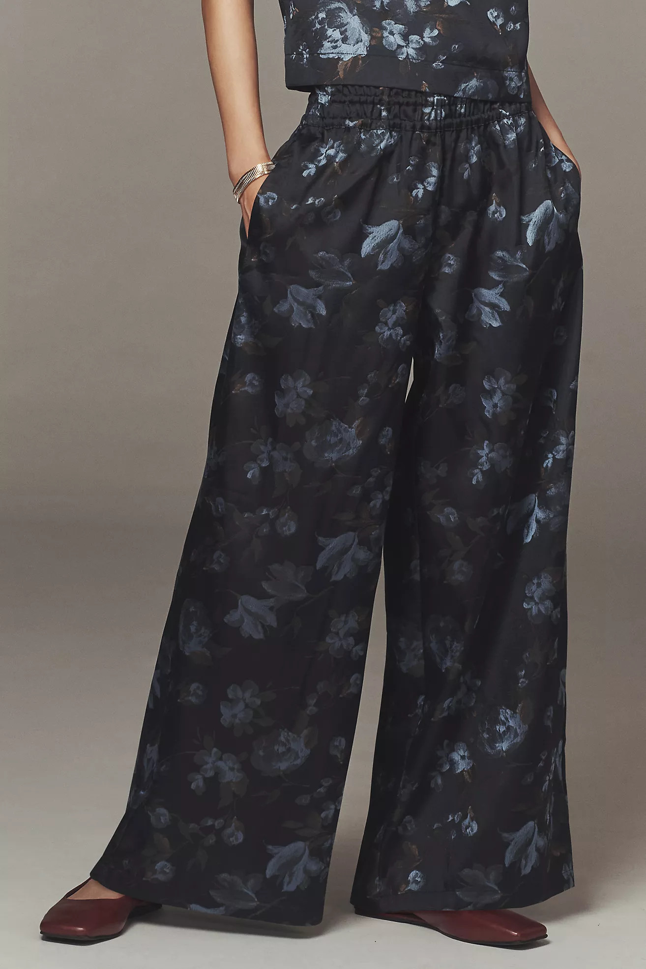 The Somerset Jacquard Full-Length Pull-On Pants | Anthropologie (US)